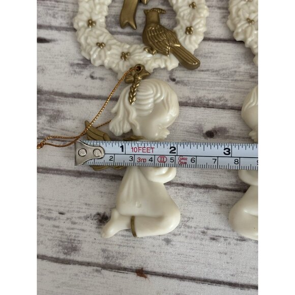 7 Victorian Style Ivory & Gold Vintage Holiday Christmas Tree Ornaments - Picture 9 of 10